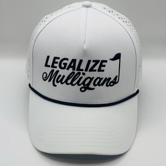 Shank It Golf Legalize Mulligans White Snapback Hat One Size Fits Most Clatnew - Picture 2 of 6